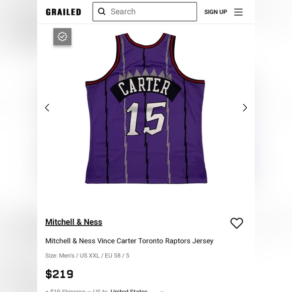 Mitchell & Ness Carter 98-99 Swingman Hardwood Classic NBA road Jersey - Picture 6 of 6